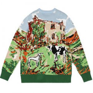 hombres suéter de manga larga de punto Jacquard invierno algodón de punto de cuello redondo hombres suéter de punto personalizado hombres