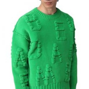 Men's embossed sweater knitted shirt jacquard knitted winter crewneck custom men's knitted sweater